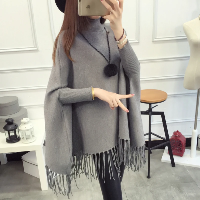 see chart OHCLOTHING женский свитер с высоким воротом и длинными рукавами, BianFuShan, зимний свитер, свободное вязаное платье - Цвет: see chart