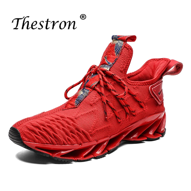 all red gym shoes
