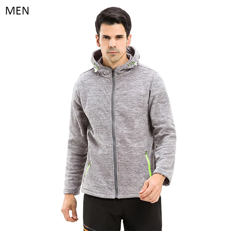 Aufdiazy куртка для походов и кемпинга для мужчин и женщин, флисовое пальто, мужские ветровки для альпинизма, треккинга, лыжной куртки с капюшоном IM012 - Цвет: Men Gray