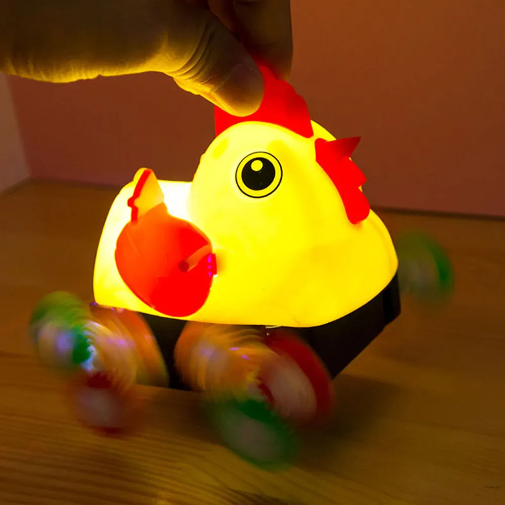 Милые Дополнительная лампа игрушечный автомобиль странные Творческие Детские свалка курица Электрический свет автомобиль игрушка A1