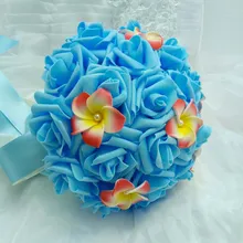 Синий свадебный букет Искусственный цветок ручной работы свадебные украшения в виде роз Свадебный букет моделирование