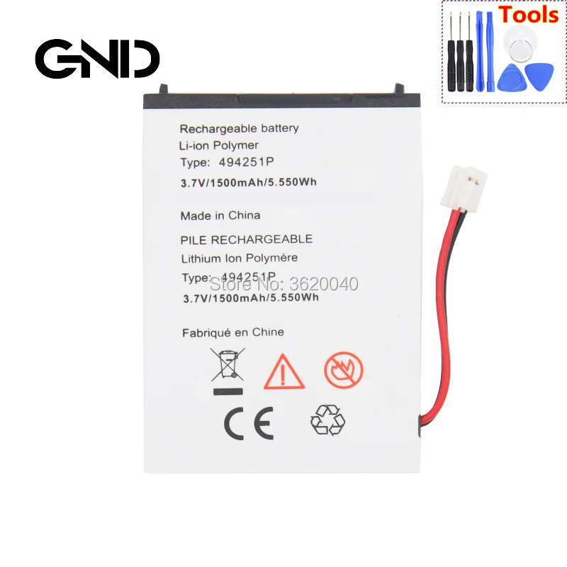 Сменный аккумулятор GND 1500 мАч/3 7 Втч 494251 в 045085 P/для Oricom SECURE SC710 SC705 SC703 литий ионный
