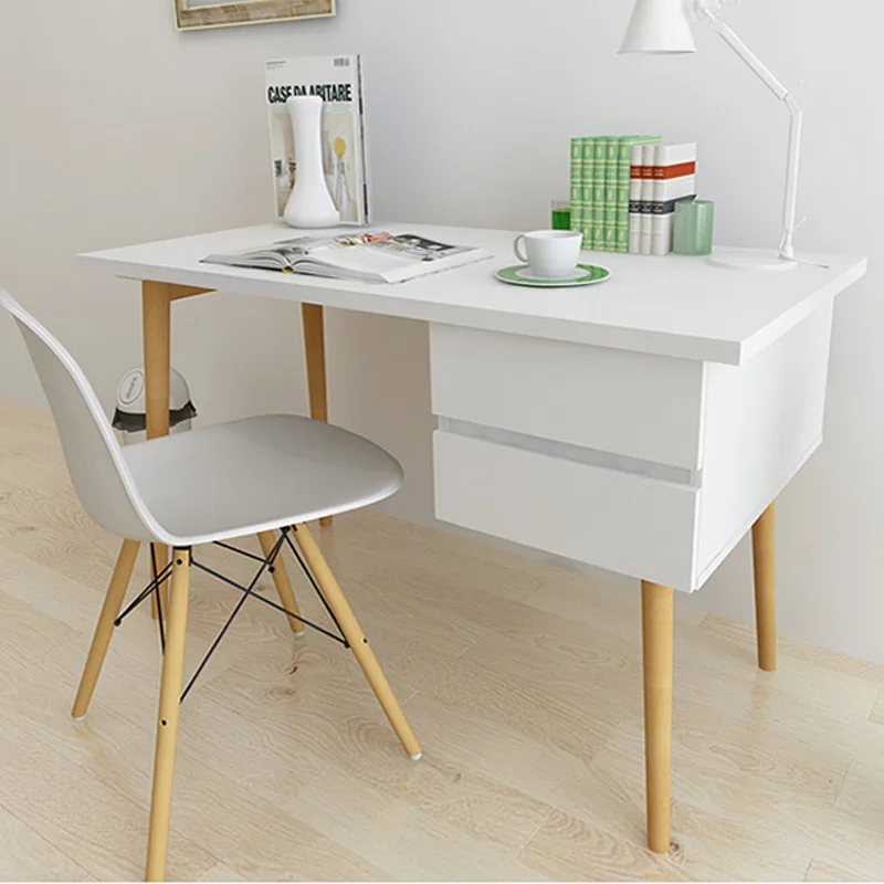 Simple Modern Ikea White Paint Wood Computer Desk Desk Desk