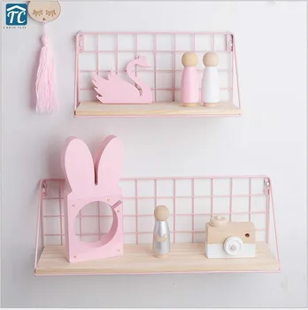 

Wall Storage Rack Wrought Iron Shelf Iron Wooden Organization Decorative Holder Home Decor Diy Hanging Basket Kid Room Kitchen