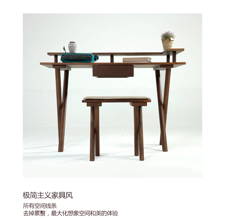 Flash Deal Louis Fashion Computer Desks Nordic Modern Simplified Japanese Solid Wood Desktop Bedroom Study Home Student Writing 4