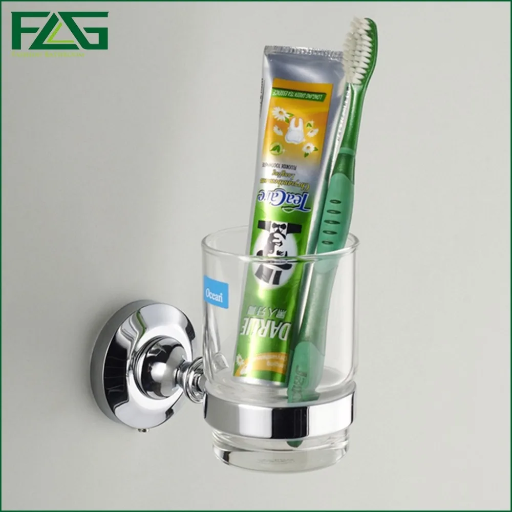 ФОТО FLG Luxury Zinc-Alloy Brass Beautiful Bathroom Cup & Tumbler Holders Wall Mounted Single Chrome Or Bronze Tooth Brush Rack G1182