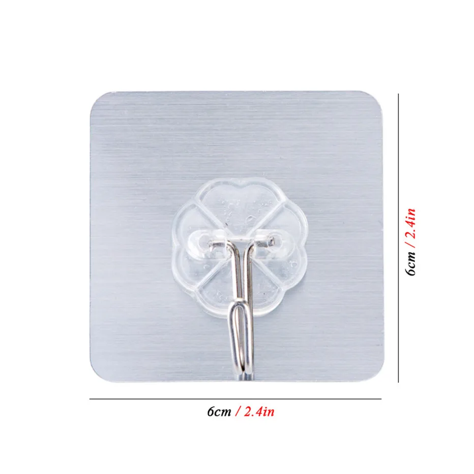 10PCS Bathroom and Kitchen Hooks Clover Reusable Self Adhesive Heavy Duty Waterproof Wall Hanger for Door Organizer6