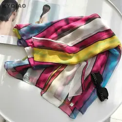 KYQIAO полосатый шарф 2019 Мори девушки осень весна японский Стильный Свежий этнические длинные красочные полосы шарфы подарки на день рождения