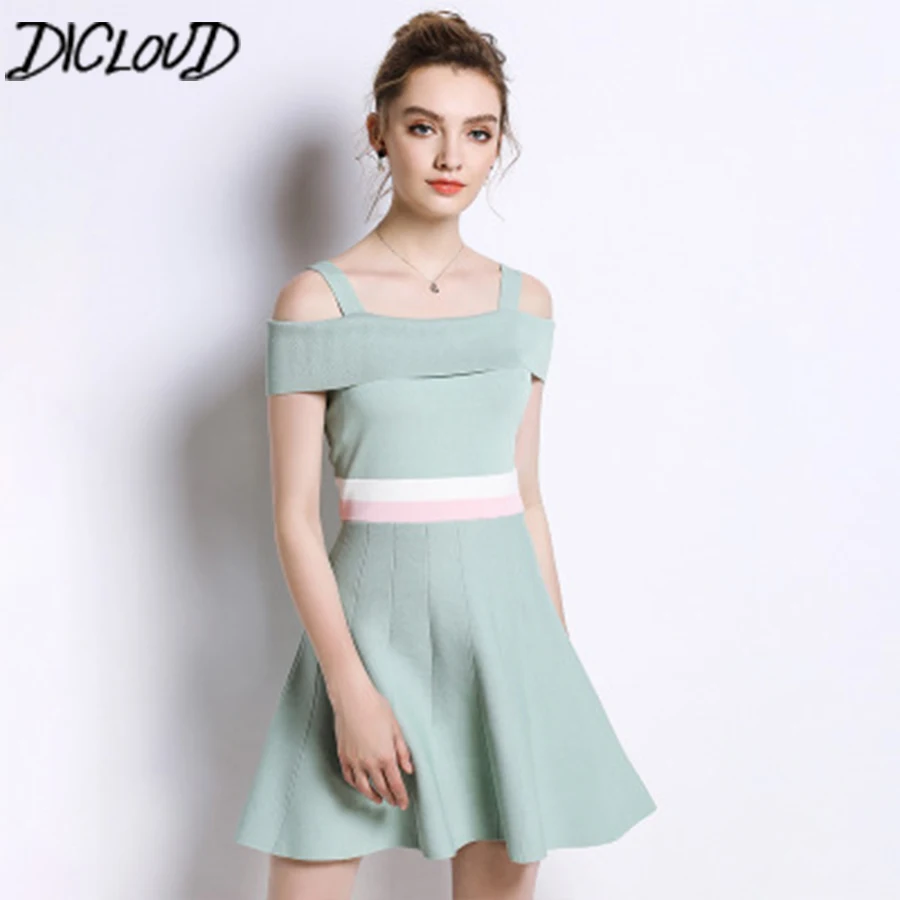 DICLOUD Sleeveless Knit Dress Women 2018 High Quality