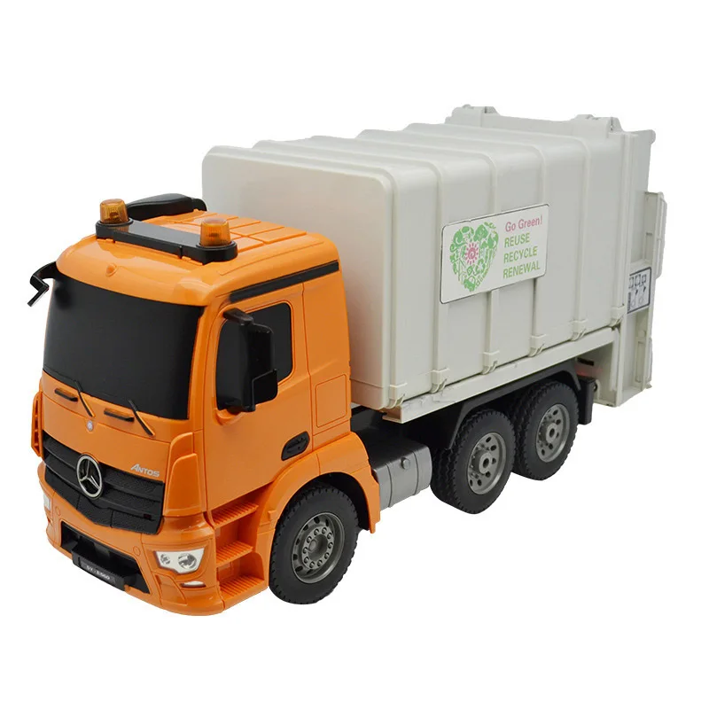 Brinquedo de caminhão de lixo com luzes, carro controlado por rádio,  veículo sanitário, reciclagem de carros, aprendizado precoce, brinquedos  para meninos, escala 1:24 - AliExpress
