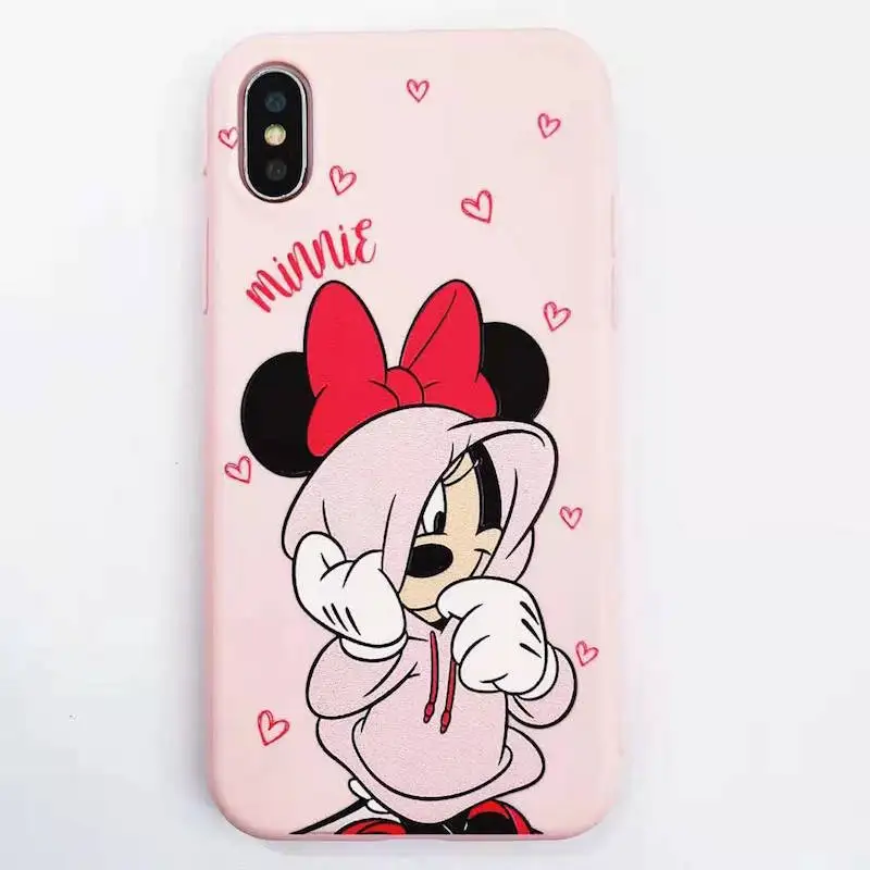 Модный Мини-чехол для мобильного телефона с Микки Маусом для iPhone 11p 7 6 8 plus, розовый чехол для мобильного телефона с сердечками для iPhone XS max, чехол для телефона - Цвет: Розовый