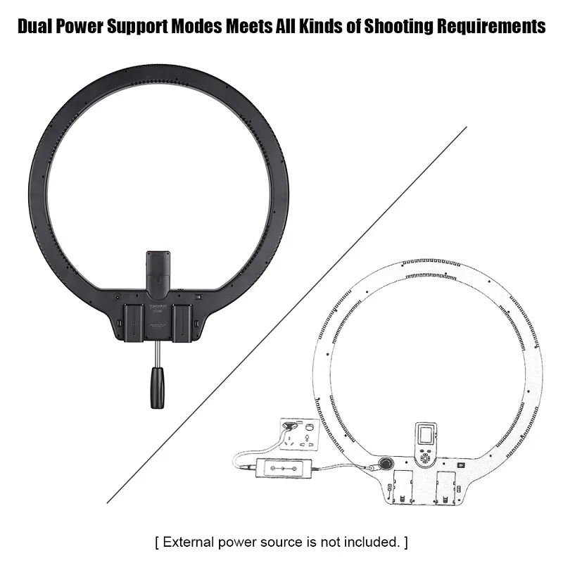 YONGNUO YN608 студийный кольцевой светодиодный гибкий видео светильник 3200-5500k фотографический светильник беспроводной пульт дистанционного управления+ адаптер переменного тока
