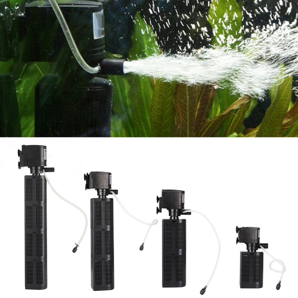 

EU 220V Mini 3 in 1 Multi-function Aquarium Filter Submersible Pump EU Plug Large Power Aquarium Purifier Water Tank Filter