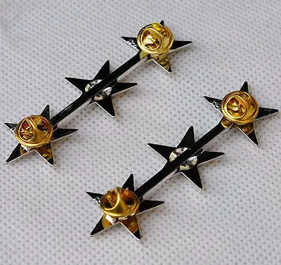 WW2 Pair Of WW2 US Army Officer 3 Star Lieutenant General Rank Badges Pin-US092 military lapel pin