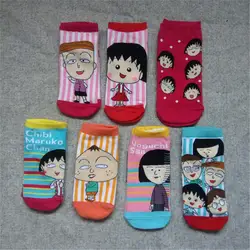 Аниме Тиби Маруко носки для девочек Noguchiemiko Hanawakazuhiko Nagasawakimio милые забавные новинка мультфильм для женщин хлопковые носки chaussettes
