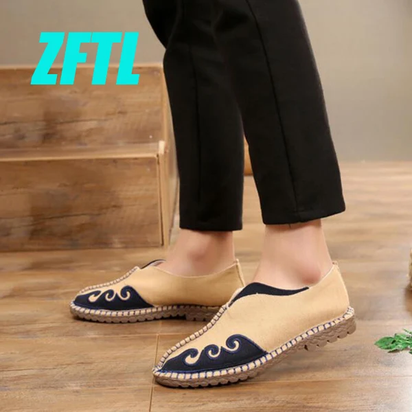 ZFTL mocasines de lona sin cordones hombre, zapatos tradicionales chinos tejidos a mano, de lino de estilo chino, talla grande, 109| Mocasines| - AliExpress