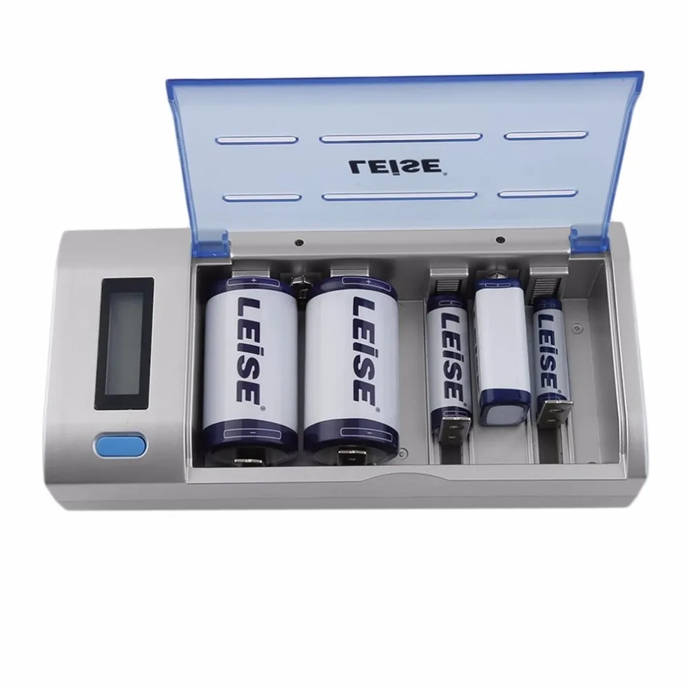 

LEISE Led Display Battery Charger fast charging for rechargeble battery with 12 pc Batteries & 1 X Battery Power Line
