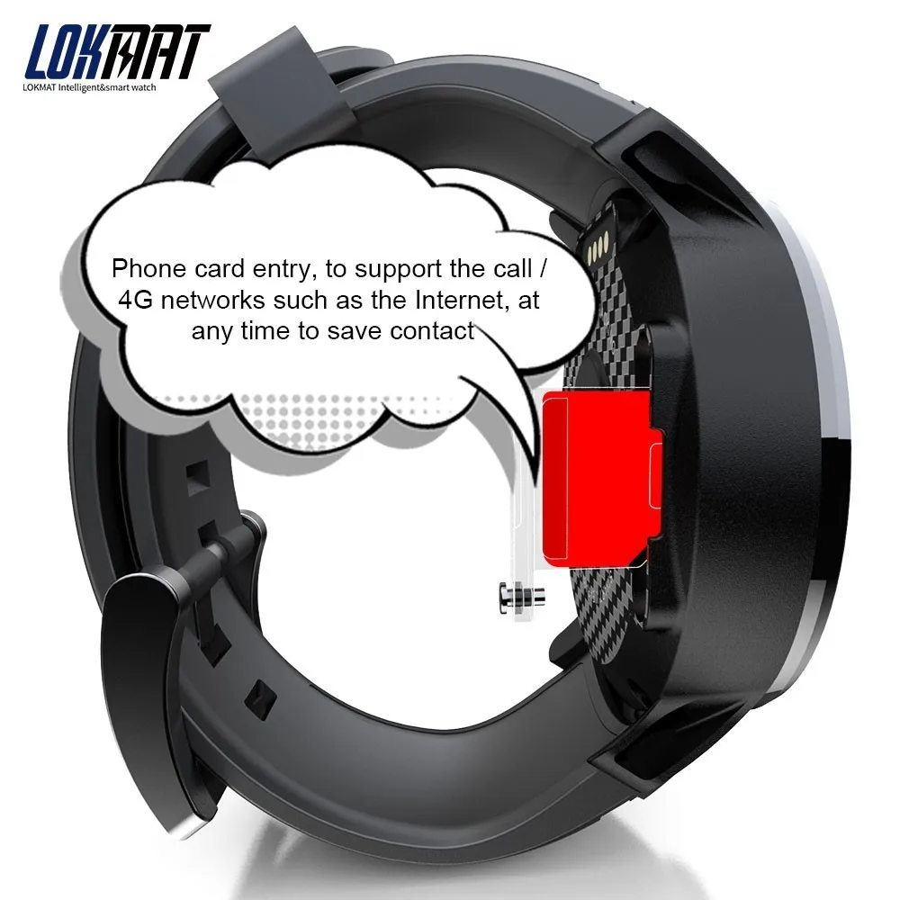 LOKMAT Bluetooth умные часы для мужчин 1 39 &quotAMOLED экран 400*400p x 3 ГБ + 32 Android 7 монитор