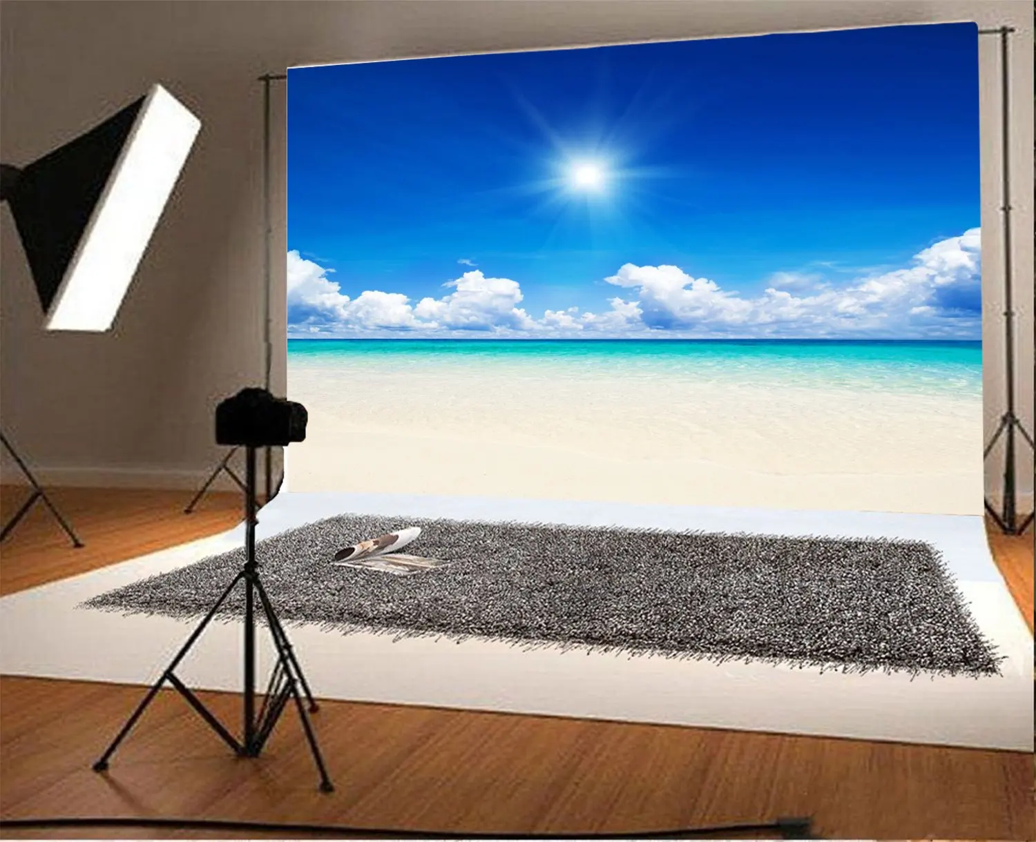 Photography Backdrop Seaside Sunshine Scene Backdrops Party | Электроника