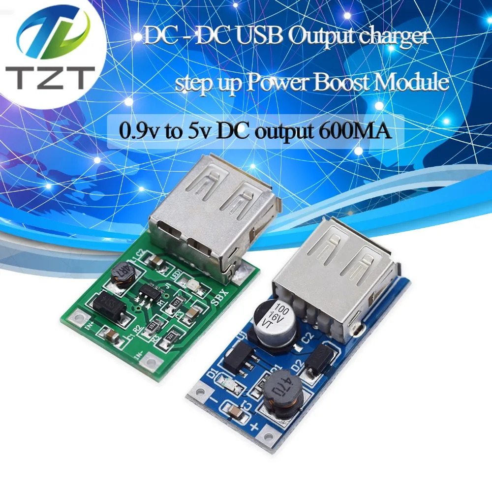 

TZT DC-DC USB Output charger step up Power Boost Module 0.9V ~ 5V to 5V 600MA USB Mobile Power Boost Board