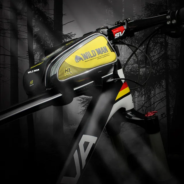 Велосипедная сумка MTB дорожный водонепроницаемый светоотражающий сенсорный экран 6," чехол для телефона езда на велосипеде рюкзак велосипедиста верхняя Передняя труба рамка сумка аксессуары 4 - Цвет: yellow