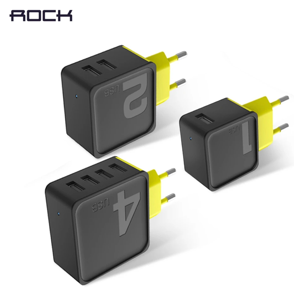 ROCK 5V1A 5V2. 4A 5V4A Универсальное зарядное устройство USB для мобильного телефона, зарядное устройство для мобильного телефона 1 2 4 USB настенное зарядное устройство для iPhone адаптер