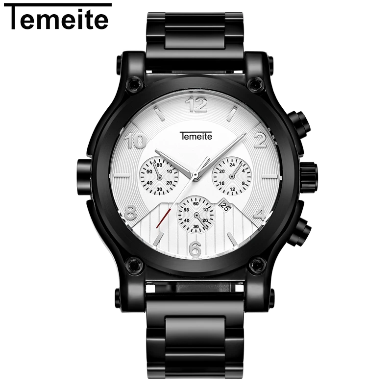 

Fashion TEMEITE Luxury Brand Man quartz full stainless steel Watch Casual Military Sport Men Dress Wristwatch Gentleman 2017 New