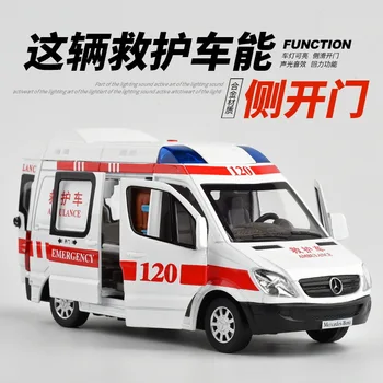 

1:32 High Simulation Alloy 120 Ambulance Sound And Light Version Alloy Car Model Toy Side Door