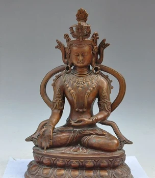 

14" tibet buddhism pure Purple bronze white tara Kwan-Yin Goddess buddha statue