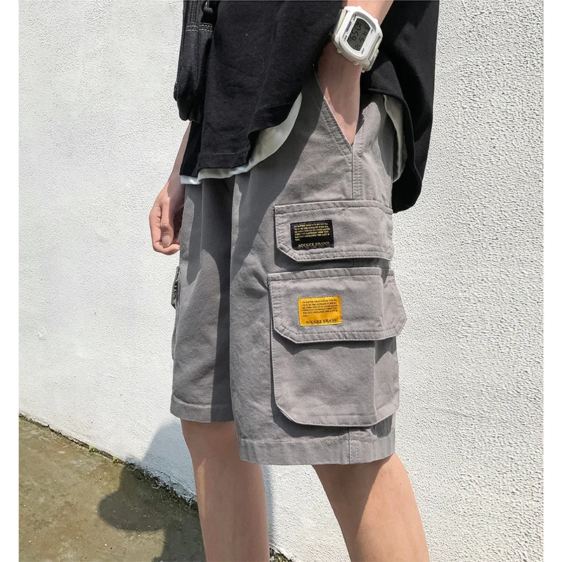 Мужские короткие брюки летние новые прямые свободные мешковатые короткие брюки тонкие повседневные Комбинезоны индивидуальная Молодежная мужская одежда