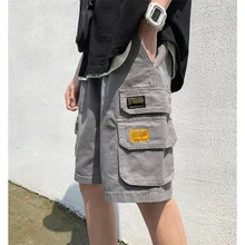 Мужские короткие брюки летние новые прямые свободные мешковатые короткие брюки тонкие повседневные Комбинезоны индивидуальная Молодежная мужская одежда