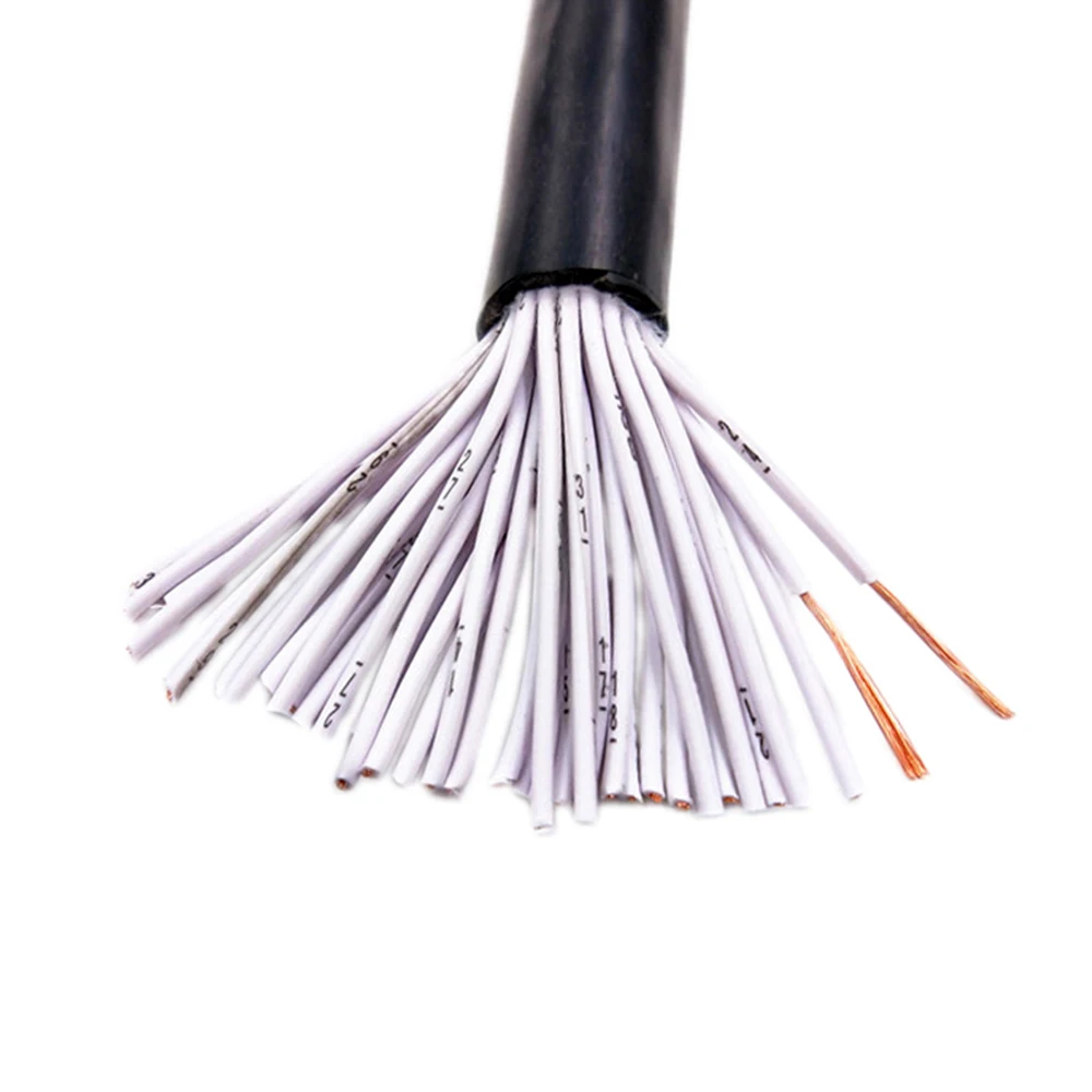 

Pure Copper Cord Control Wire RVV24 core 0.3/0.5/0.75/1 Square Control Signal Line 2 Meters/lot 300/500V 24 Core White Core Wire