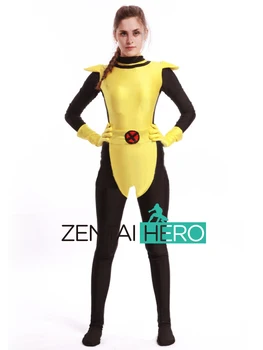 

ZentaiHero Fancy Dress Black & Yellow X-Men Kitty Pryde Superhero Costume Spandex Zentai Bodysuit Halloween Catsuits Jumpsuit