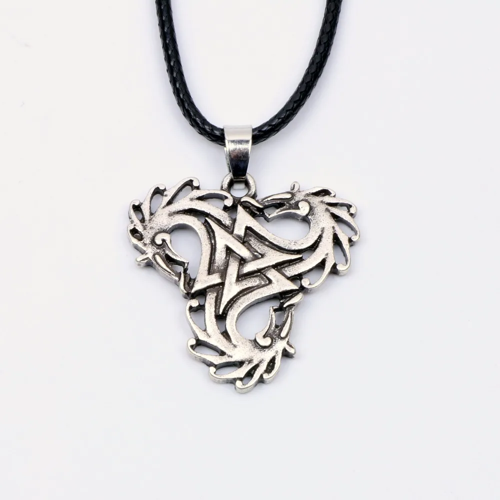 Valknut Dragons ожерелье Амулет подвеска ирландский норвежский викинг Северный