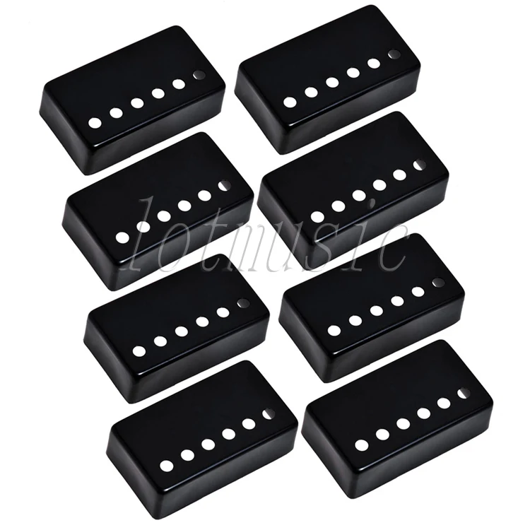 8Pcs Black Metal Humbucker Pickup Covers Neck Guitar Pickup Covers 50mm