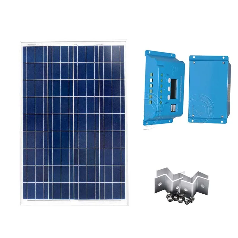 Солнечная пластина 12 в 100 Вт контроллер солнечного заряда 12 В/24 В 10A солнечное зарядное устройство для телефона зарядное устройство для автомобильного дома караван Rv Camp