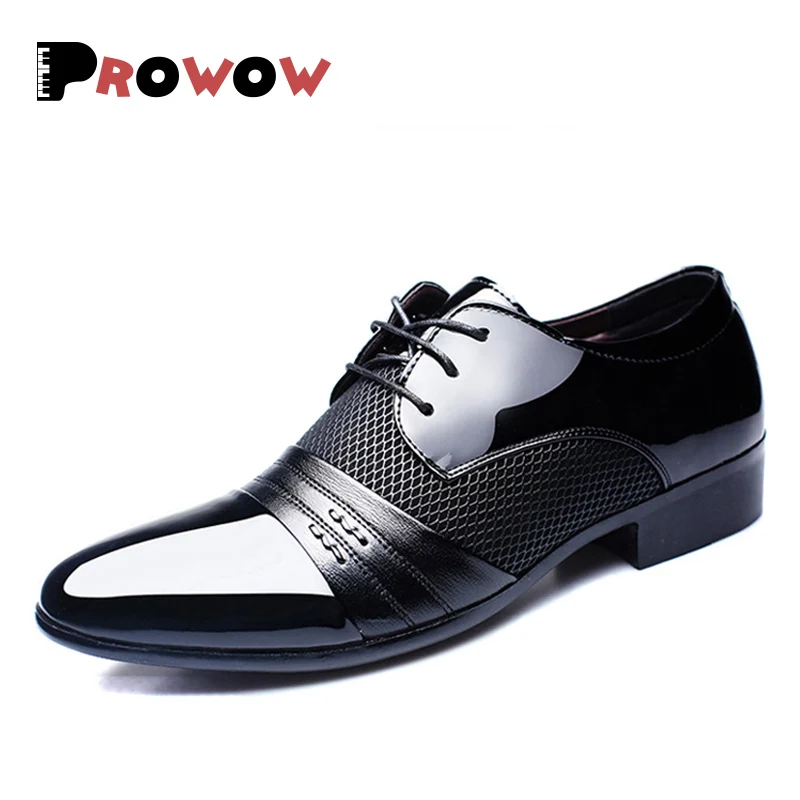

Prowow Men Dress Shoes Fashion Leather Shoes Men Brands Wedding Oxford Shoes for Men's Breathable High Quality Men Formal Footwe