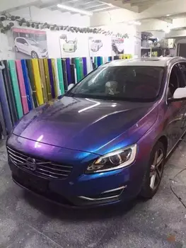 

Car Styling Wrap Pearl Chameleon Purple-Blue Car Vinyl film Body Sticker Car Wrap With Air Free Bubble For Vehiche1.52*20M/Roll