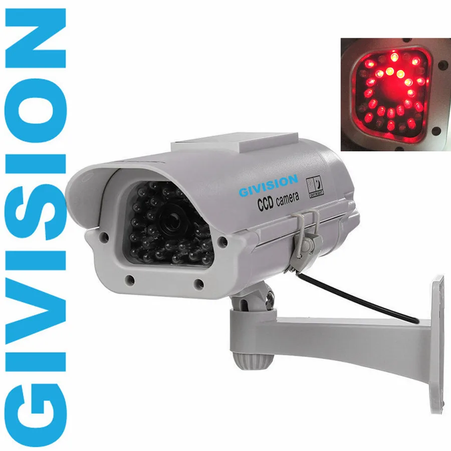 Silver Fake Dummy Camera Security Solar Powered fake camera outdoor