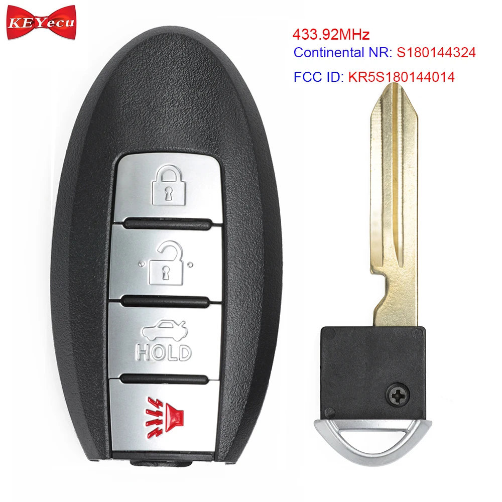 

KEYECU for Nissan Altima Maxima 2016 2017 2018 Replacement Remote Control Car Key Fob 433.92MHz S180144324