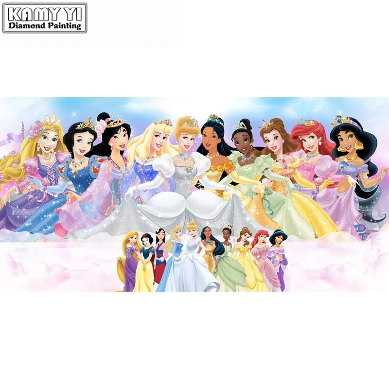

Full square diamond 5D DIY diamond painting cartoon princesses Diamond embroidery Cross Stitch Rhinestone mosaic home decor LK1