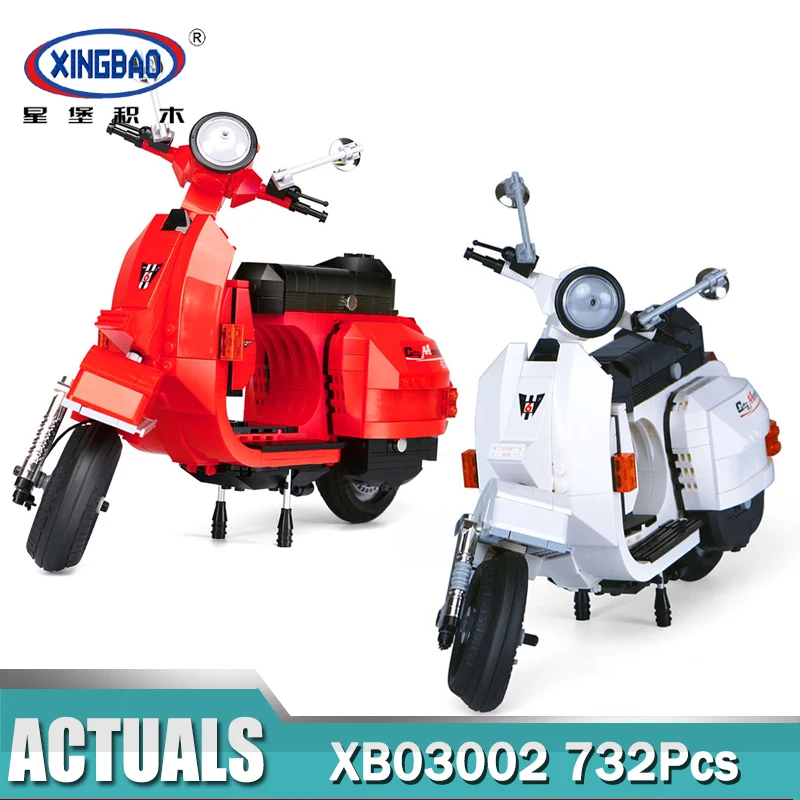 

732Pcs XingBao 03002 Technic Series The Vespa P200 Moto Building Blocks Bricks Toys for Boys and Girls