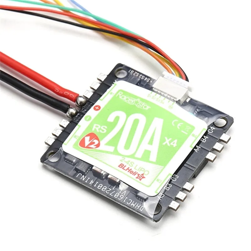 Лидер продаж Racerstar RS20Ax4 V2 20A BB2 48 МГц Blheli_S 2-4 S Opto Oneshot42 Multishot 4 в 1 ESC для гоночного дрона со съемкой от первого лица