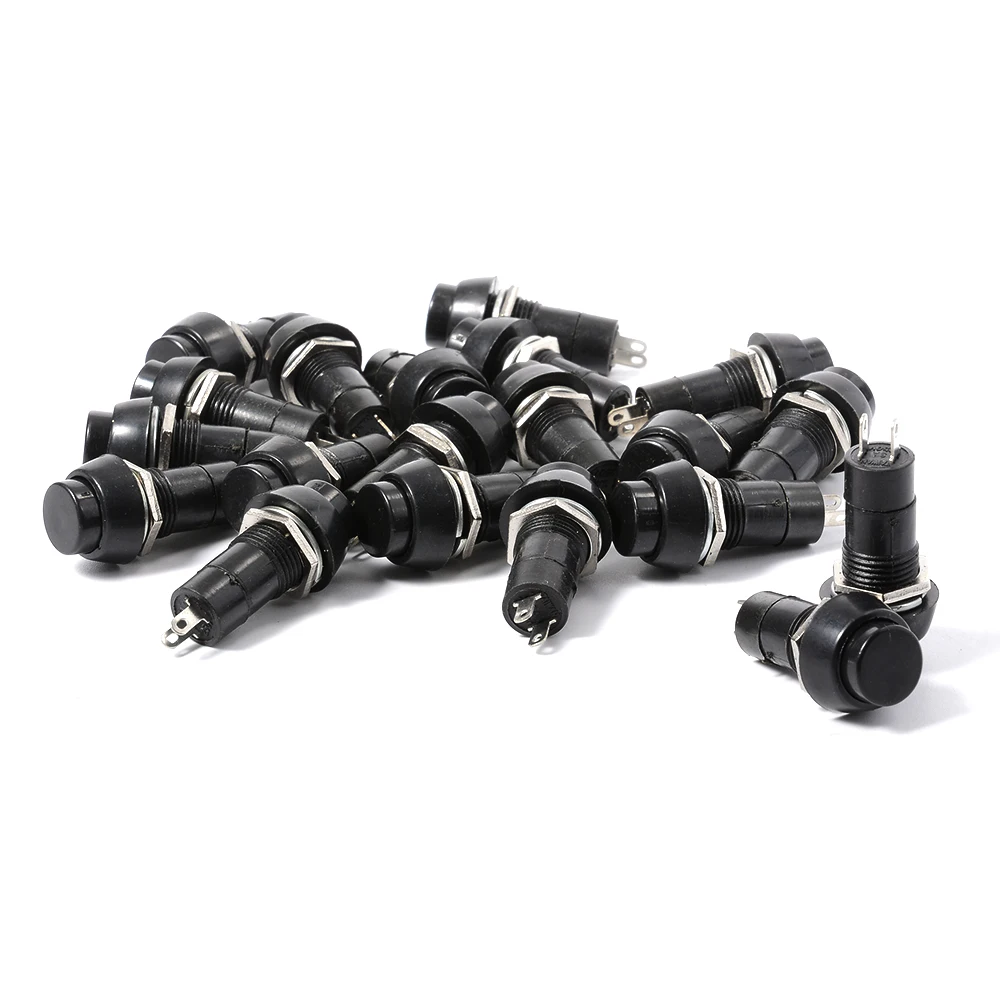 

AC 250V 1A Self Lock Latching SPST Push Button Switch ON/OFF 20Pcs Black TH289-7+