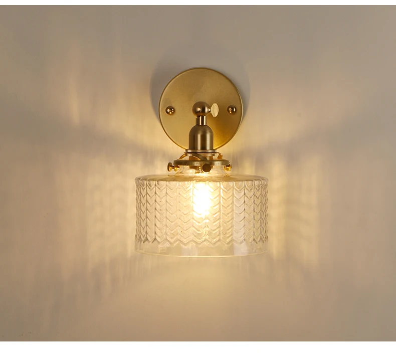 Lâmpada de Parede com Ondulações Graus para Cima e para Baixo para o Quarto Bronze Forma Vidro Ângulo Rotação 270 Sala Estar Iluminação Interior el 9 El bronze lâmpada de parede com ondulações