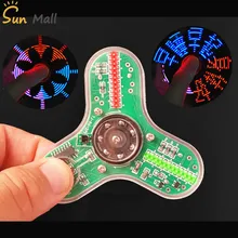 LED na ponta do dedo gyro gyro shell acrílico Transparente Três-folha visor Iluminado produção DIY kit de presente de Natal
