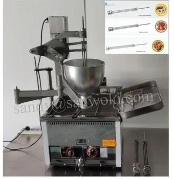 

Desktop electric botti machine automatic Donut maker and gas fryer circle doughnut machine with round flower ball shape moulds