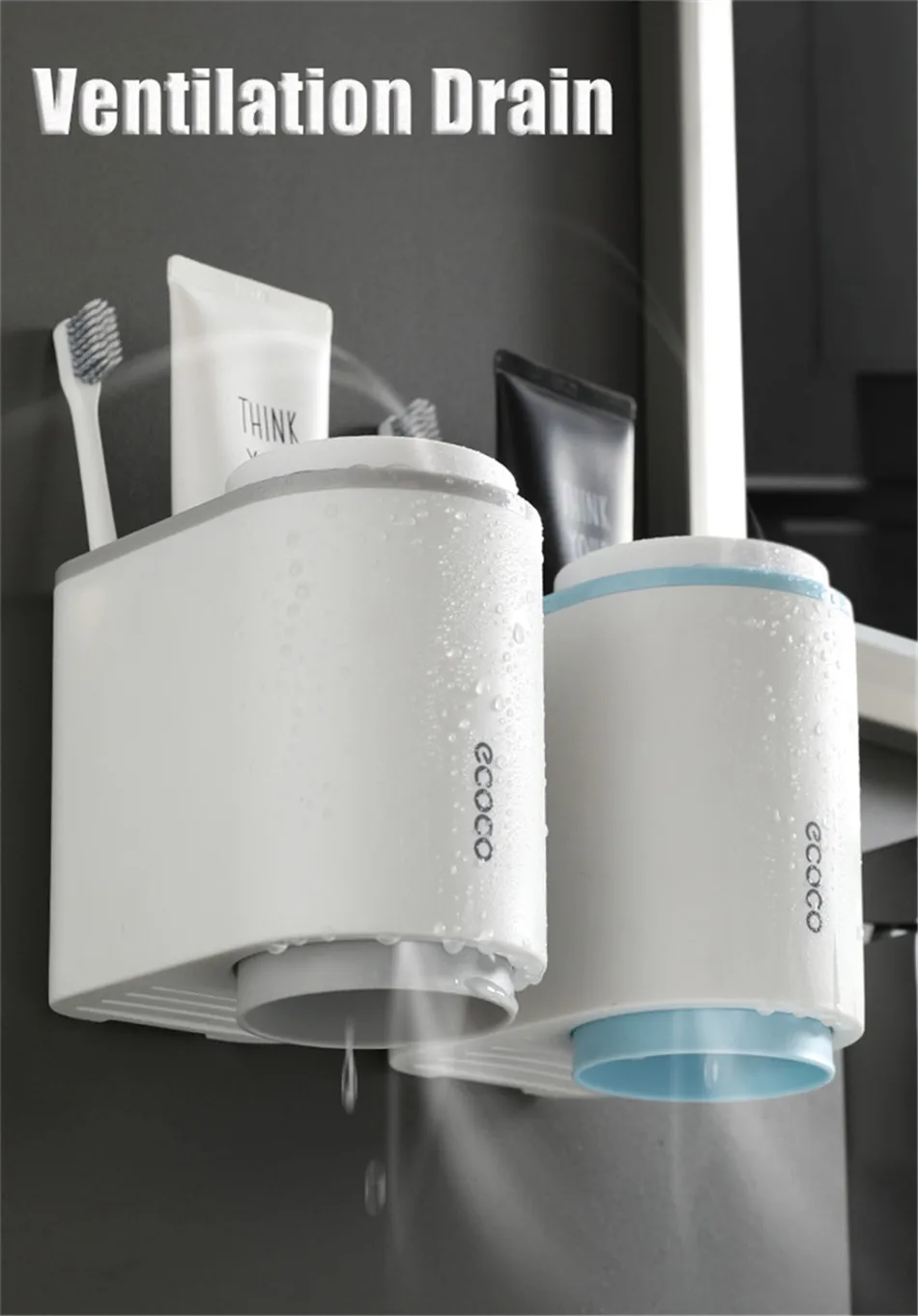 BAISPO креативная Магнитная настенная подставка для зубных щеток крепление с 2 чашками домашняя зубная паста бритва полка для хранения аксессуары для ванной комнаты Набор
