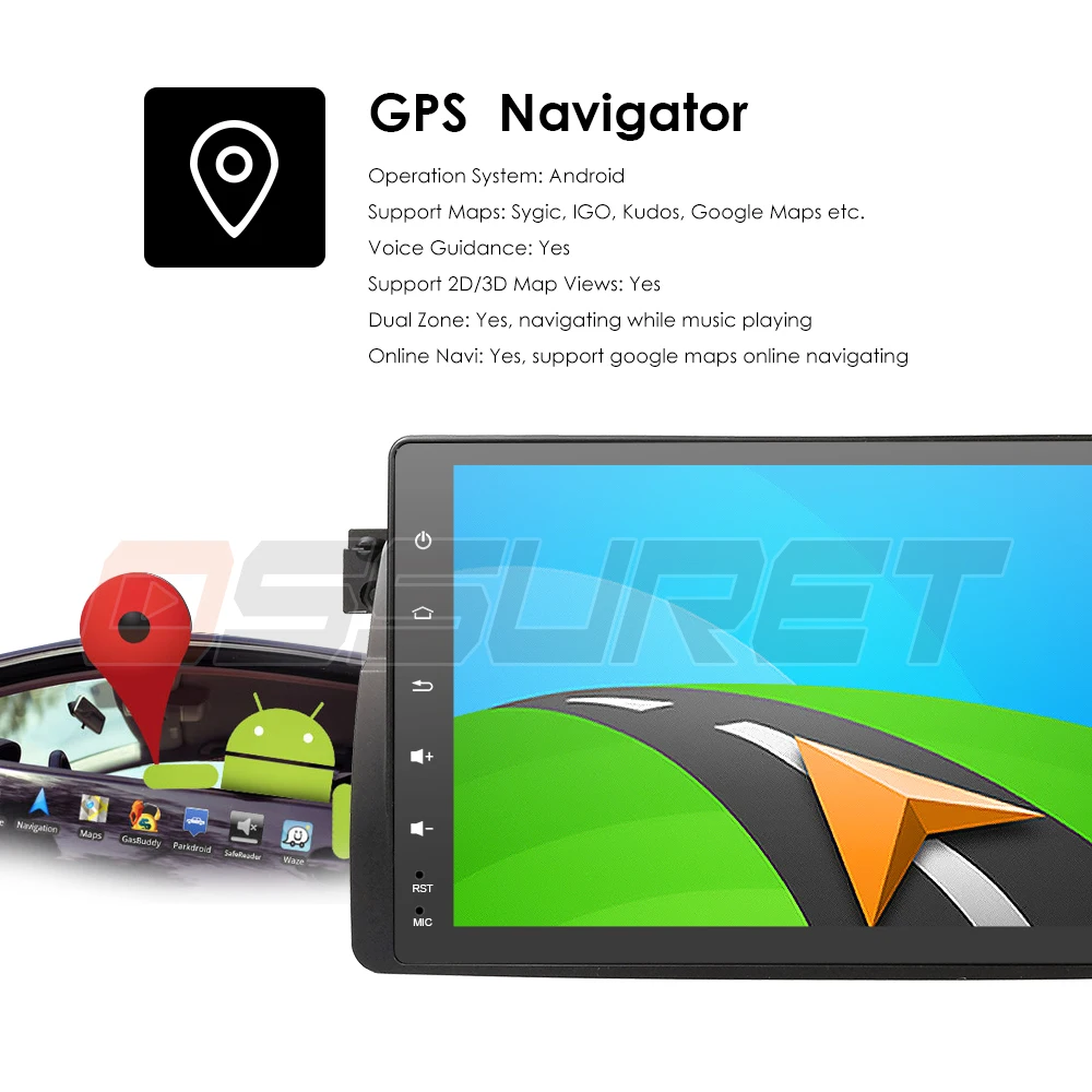 Perfect 2G RAM Quad core  9" Android 9.0 Car GPS stereo for BMW E46 M3 Rover 75 MG ZT 1998-2005 TPMS RDS Steel wheel control RDS Camera 18