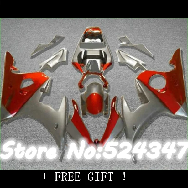 motorcycle fairings set for R6 2003 2004 2005 red silver fairing YZF R6 03 04 05 Motorcycle Accessories & Parts for Yamaha-Hey